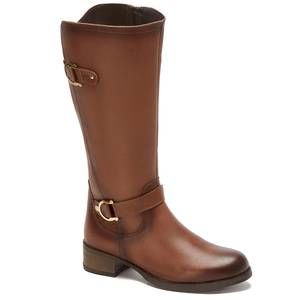 NEW ANDREA women's riding boots with metal ornaments in honey